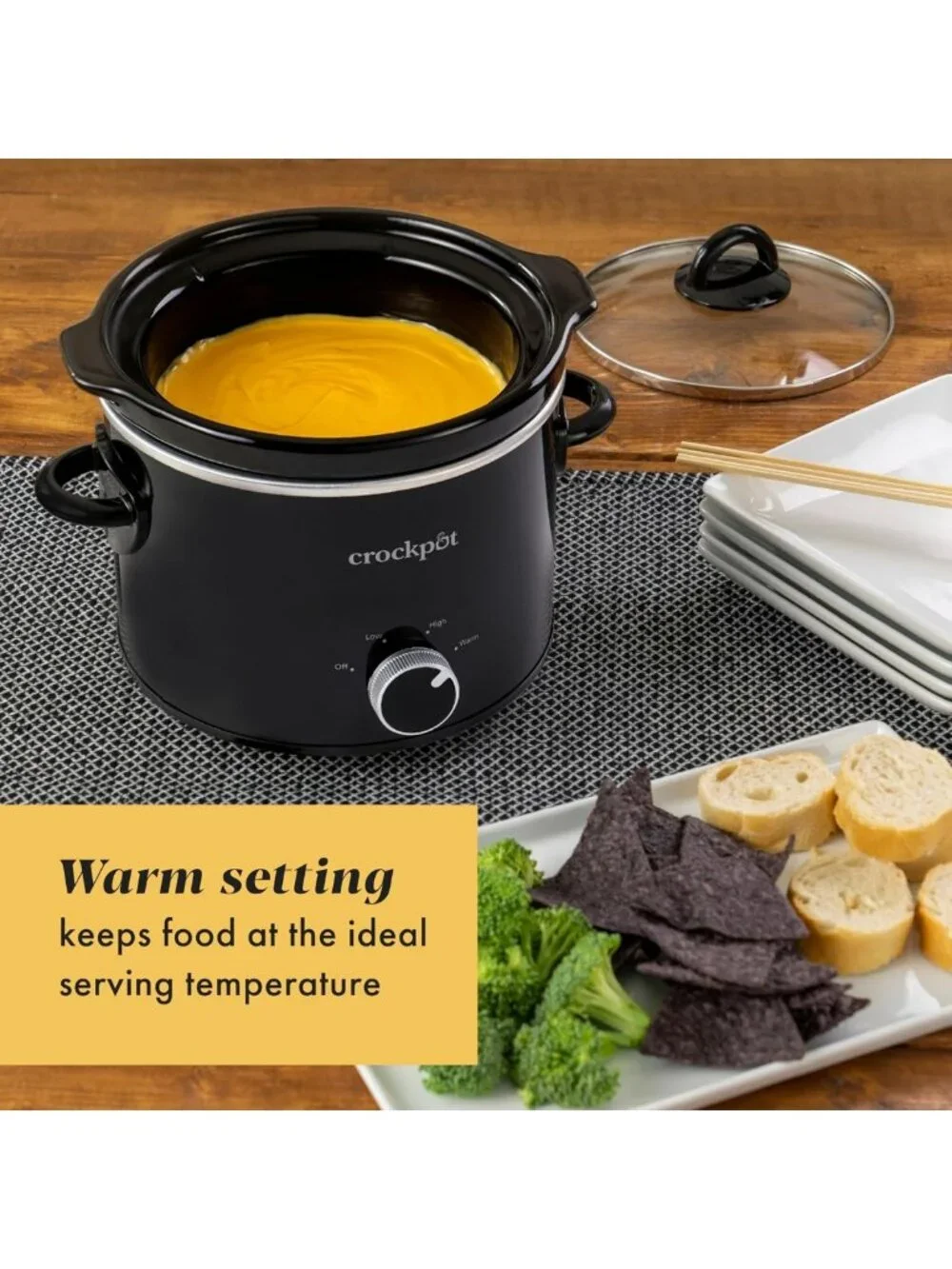2-Quart Manual Slow Cooker for Small Meals, Dips & Sides - Dishwasher Safe