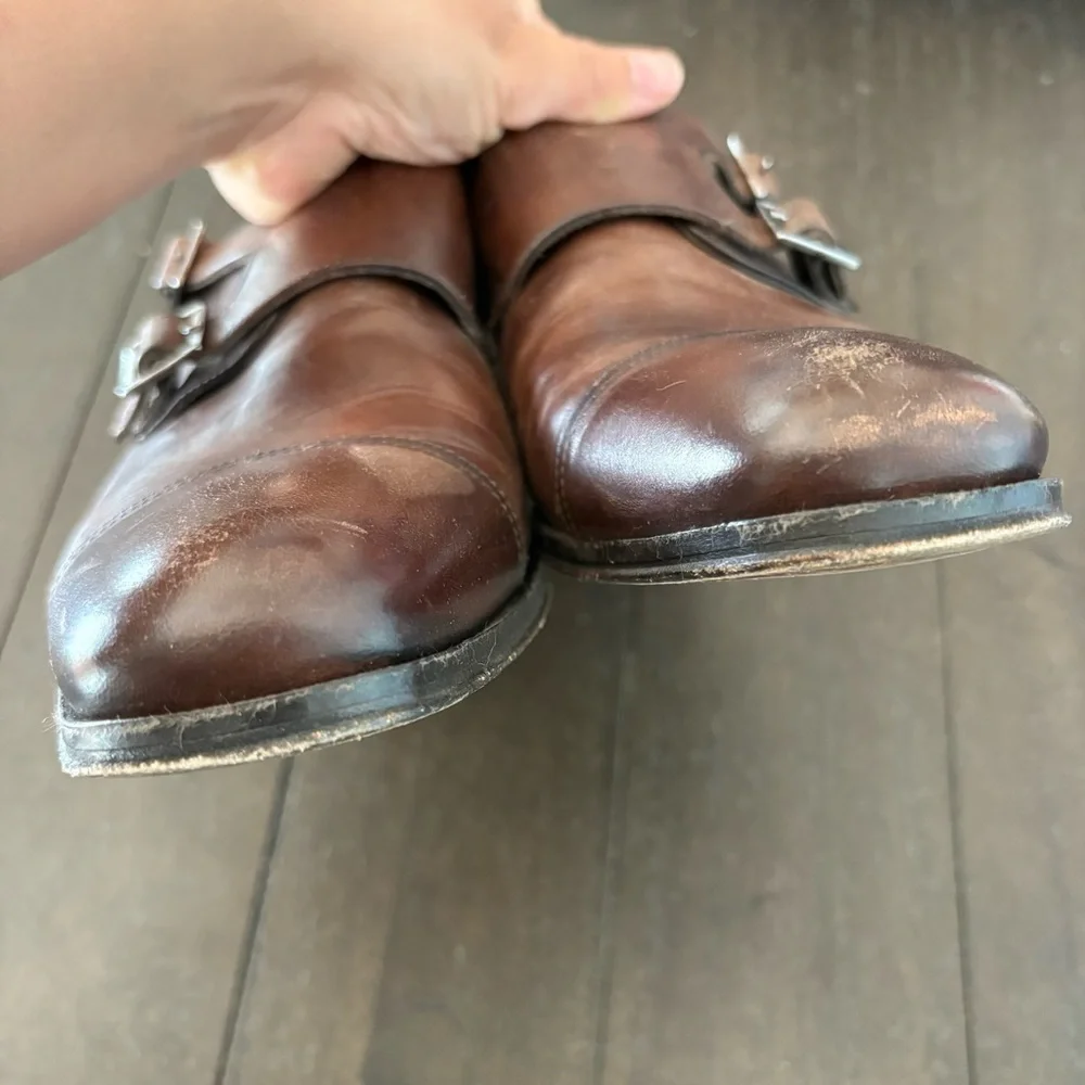 To Boot New York Grant Brown Calf Double Monkstrap Shoes Brown Size‎ 9.5