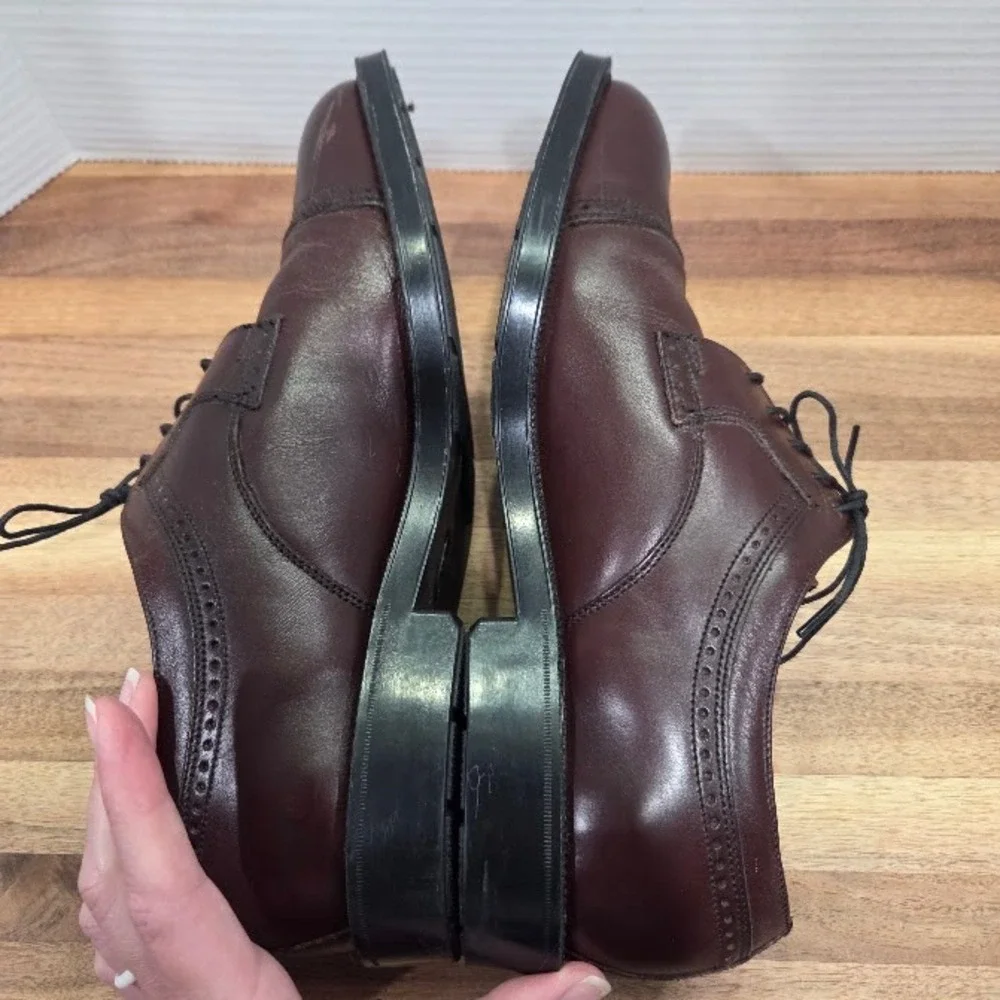 Florsheim Comfortech Dress Shoes Men's 10 Burgundy Leather Cap Toe Oxford 21001
