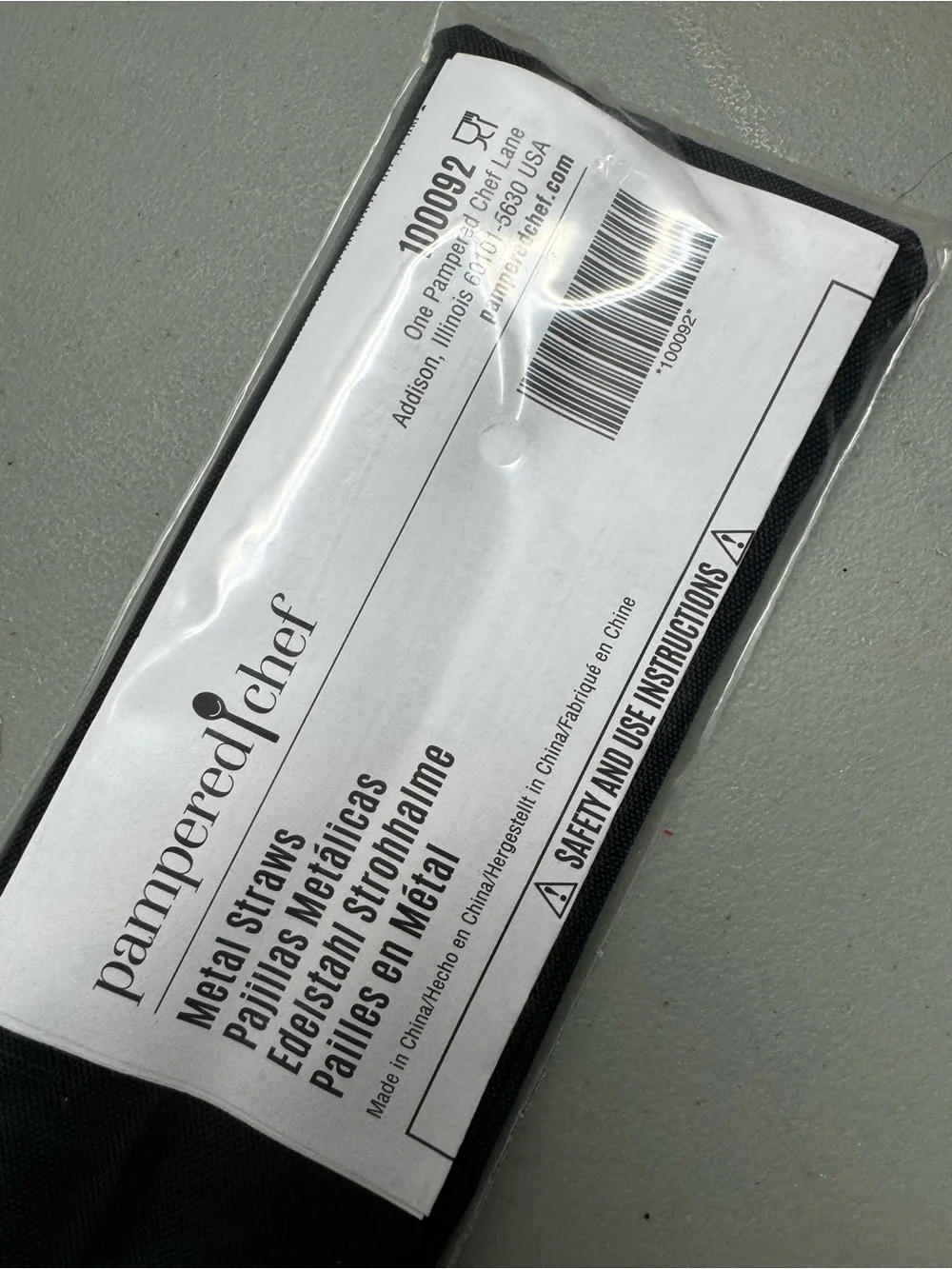 Pampered Chef‎ Metal Straws with Black Pouch