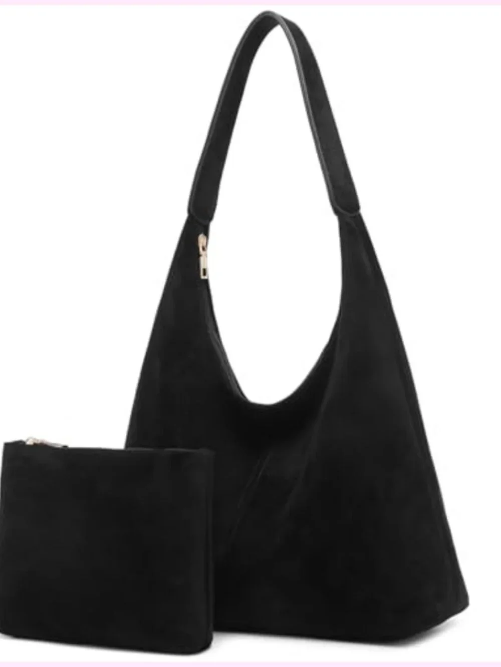 Slouchy Suede Hobo Bag for Women Faux Suede Leather Shoulder Tote Purse Work