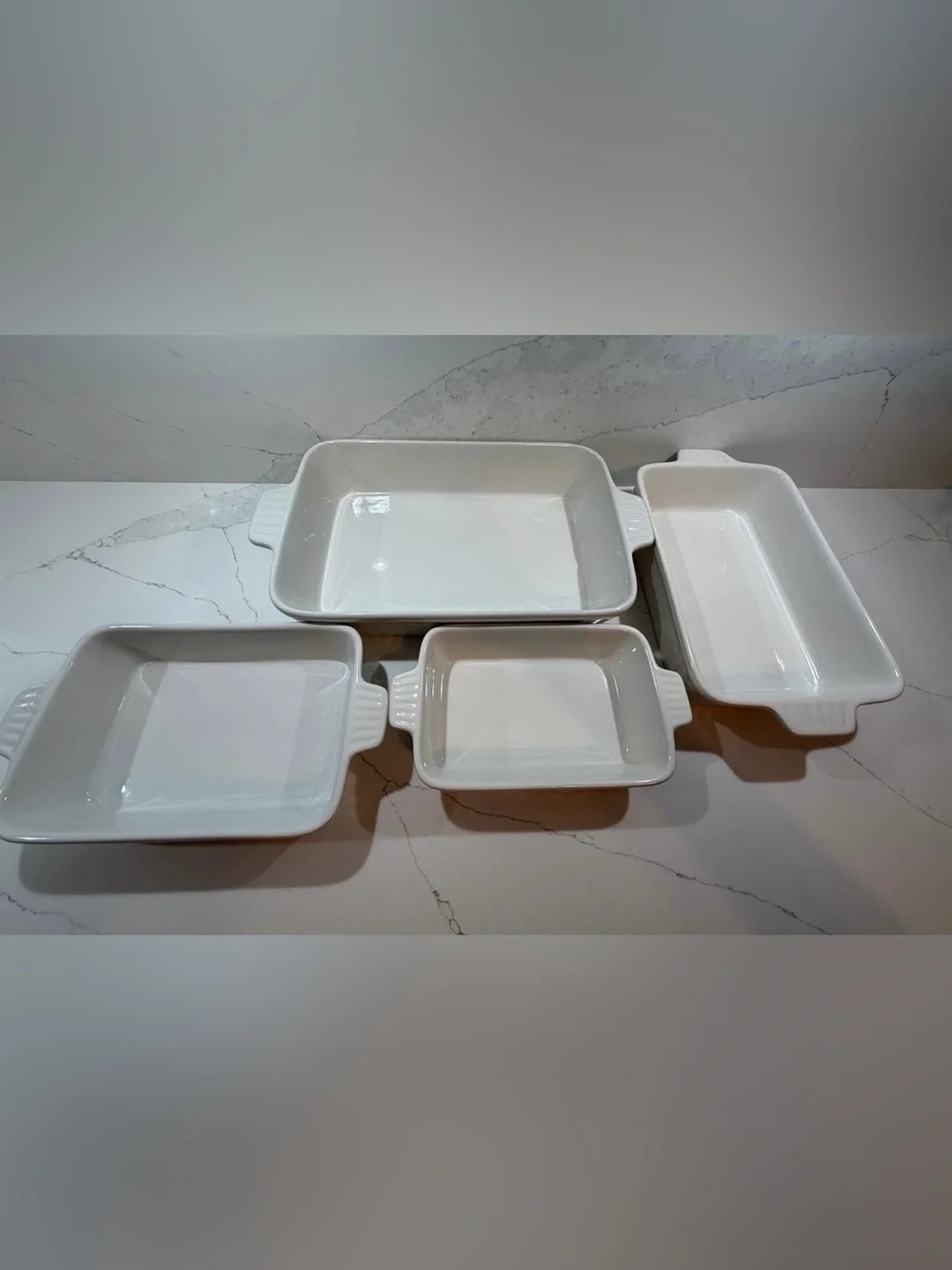 MALACASA White Ceramic Casserole Baking Dishes - Set of 4 (NWT)