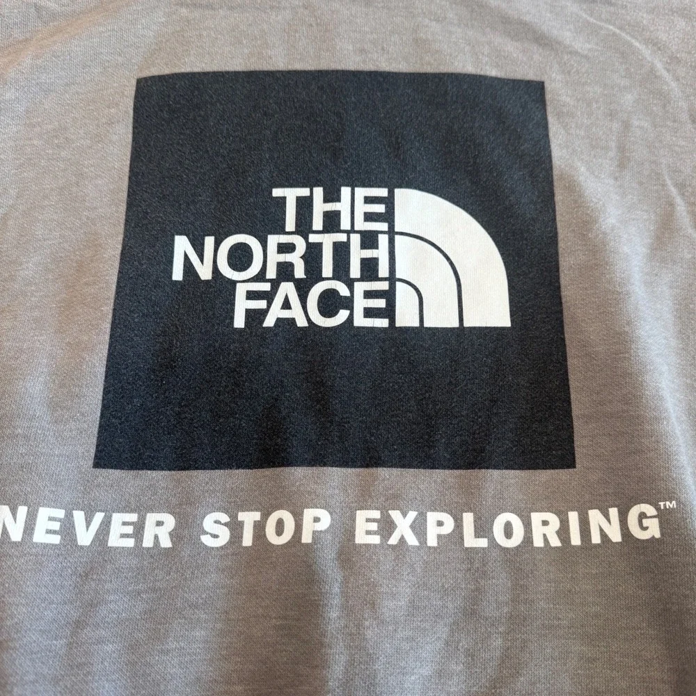 The North‎ Face Mens Grey Never Stop Exploring Graphic Pullover Hoodie Size M