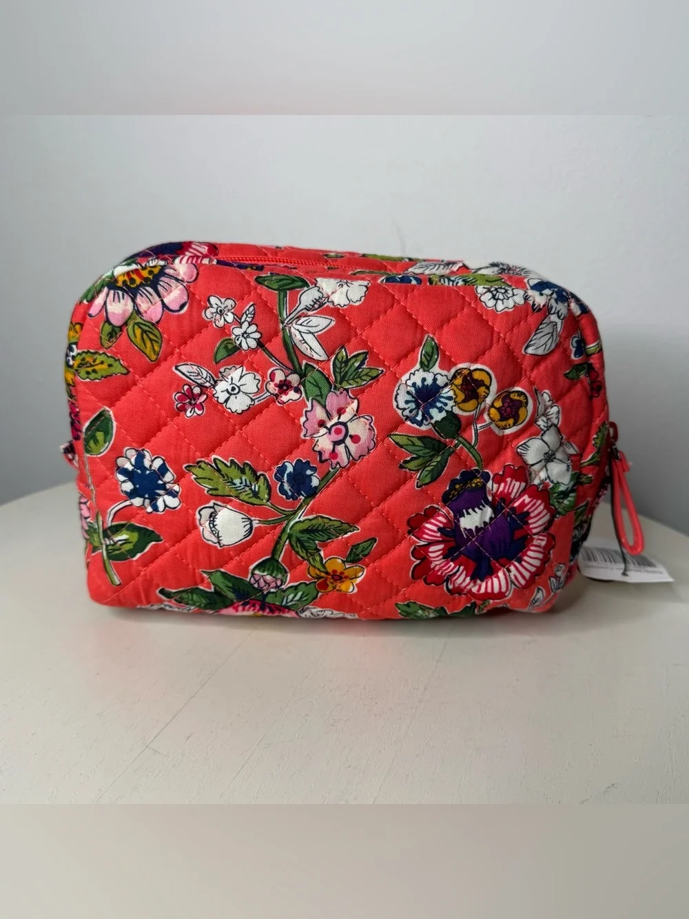 Vera Bradley Coral Floral Iconic Cosmetic Bag