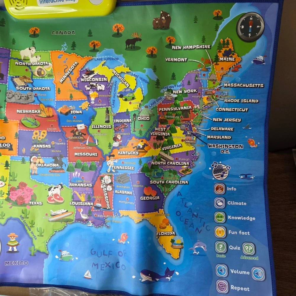 Best Learning My USA Interactive Map i-Poster Talking Educational Wall Toy 4227