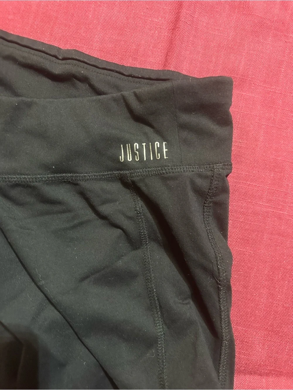Justice Black Women's Bike Shorts with Logo Waistband