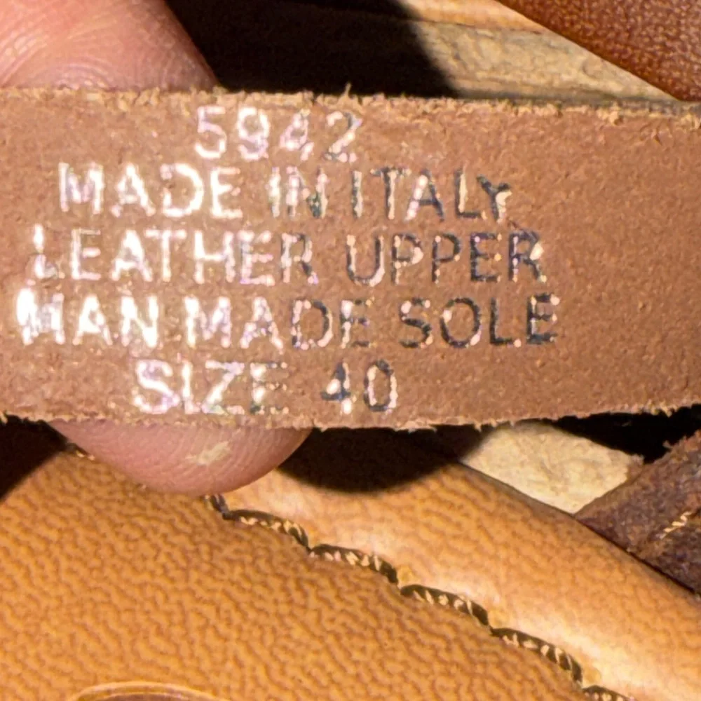 Carlo Pera Made in Italy Leather Wedge Sandals – Size 40 US size 9-9.5 new