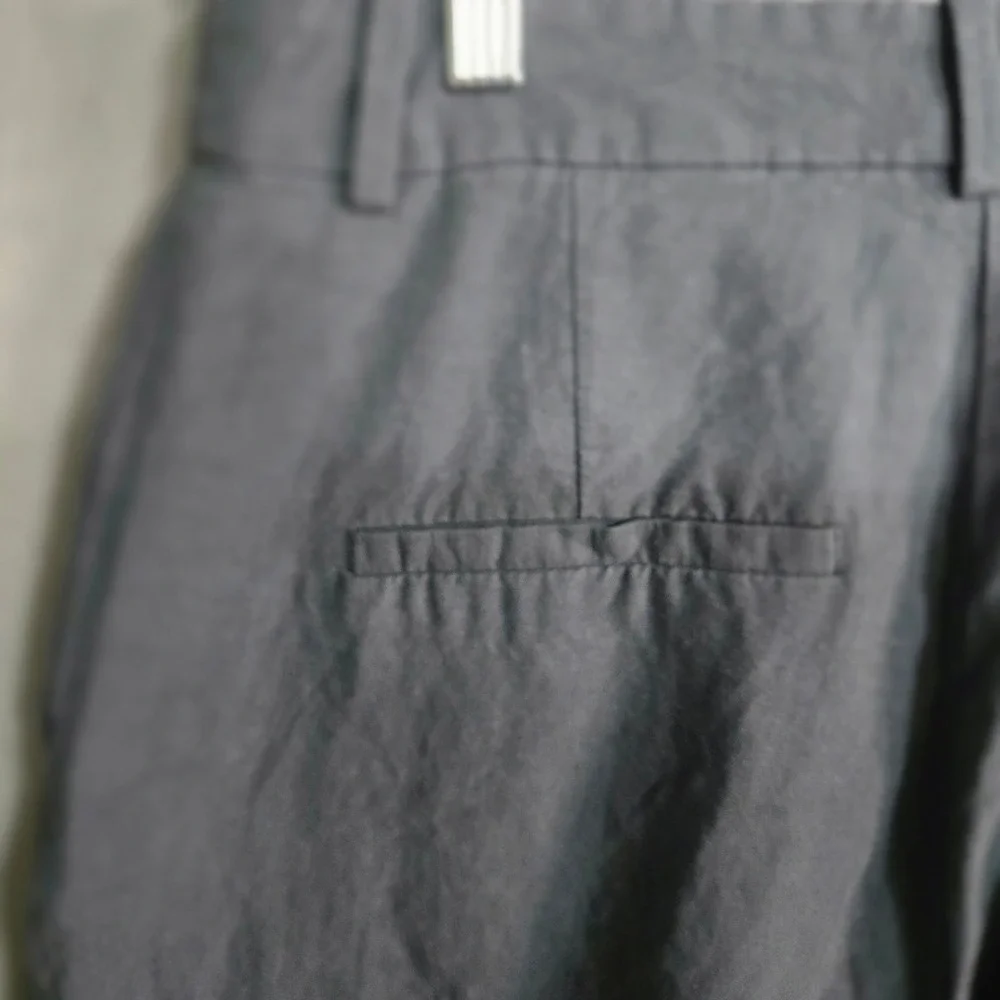 H&M Black Linen Blend Wide Leg Trousers High Waisted Pants Size US 4