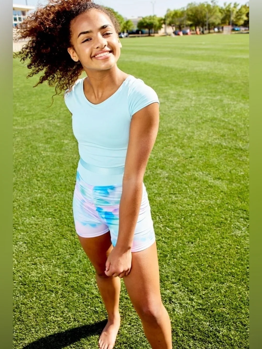 Justice Girls Butterfly Dance Shorts Size Medium Cinch V-Waist Activewear NWT