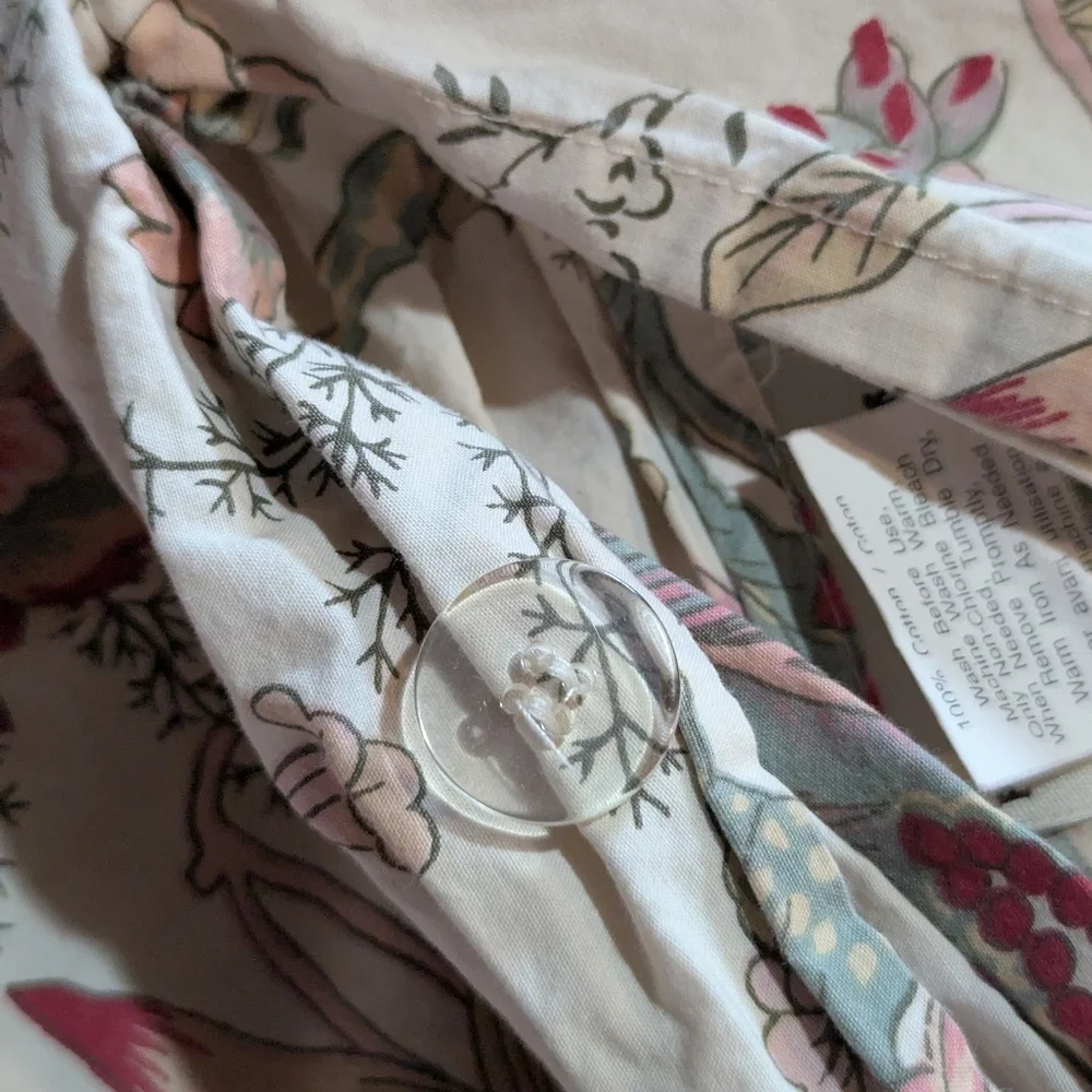 Pottery Barn Full/Queen Duvet Cover Palampore Jacobean Cream Red Preppy Cottage