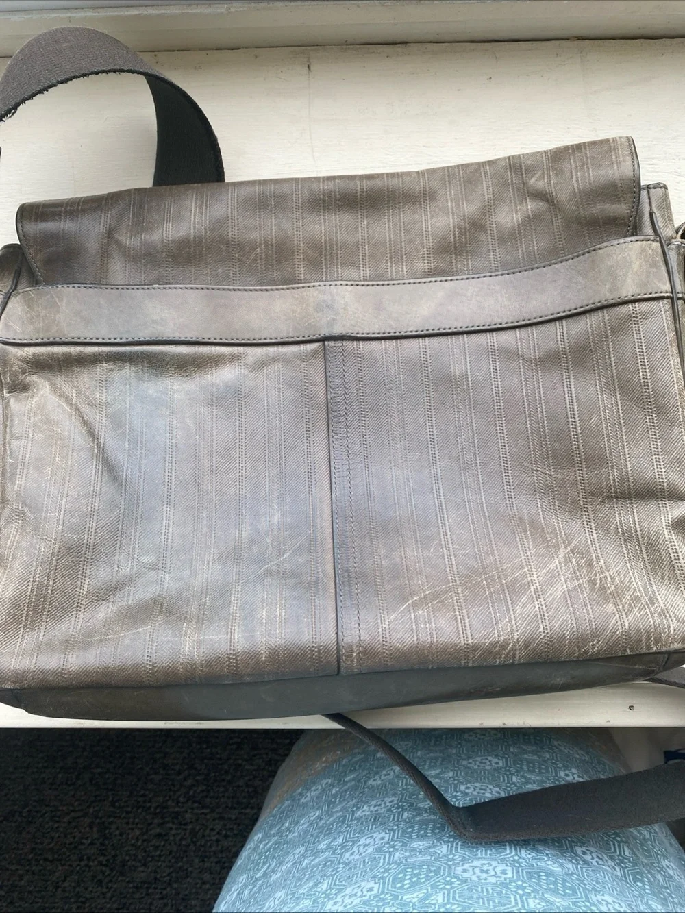 Coach 70th Anniversary Bleeker Messenger Bag Embossed Ticking Stripe Vintage