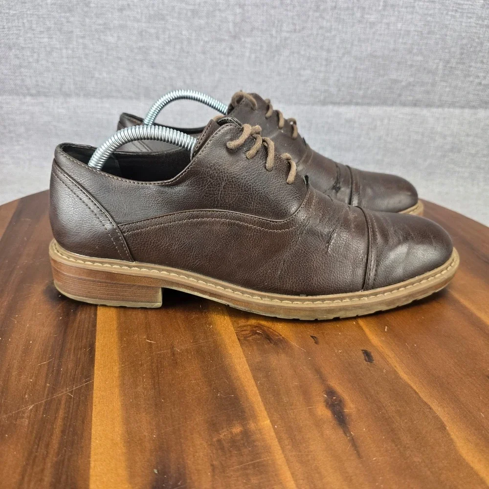 Perry Ellis Portfolio Mens Brown Cap Toe Oxford Dress Shoes PEFST14130B-2 Size 8