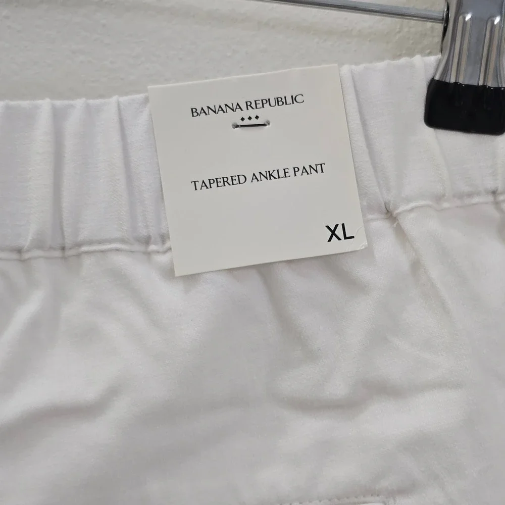 Banana Republic White Linen Blend Tapered High-Rise Ankle Pants XL  Resortwear