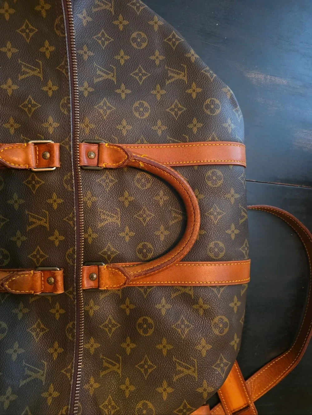 Louis Vuitton Keepall Bandoulière 55 Monogram Canvas Vintage Travel Duffel Bag