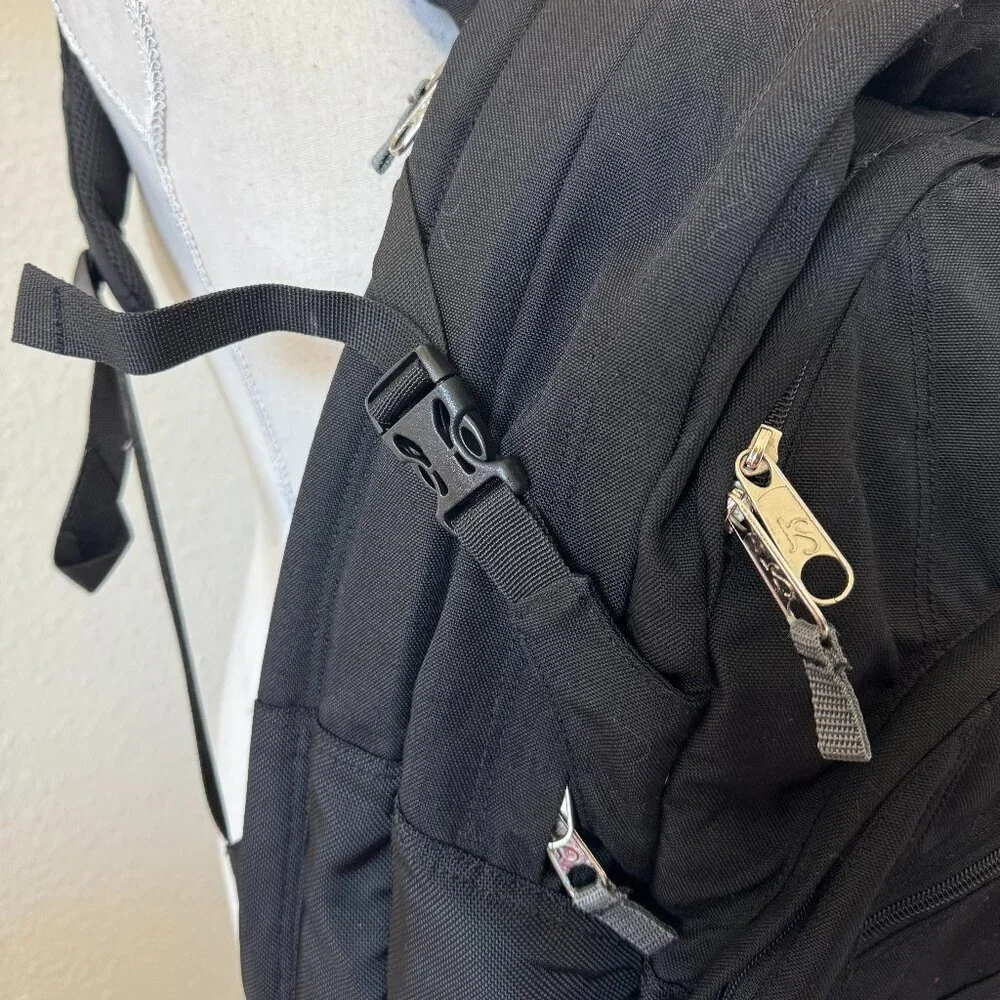 Jansport Airlift Backpack Multiple Zippers Large Black Hiking Outdoor Computer
