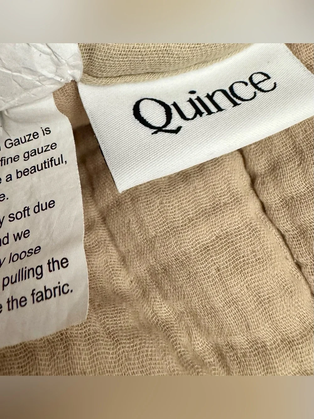 Quince Organic Cotton Box Quilt - Full / Queen size - Color: Dune