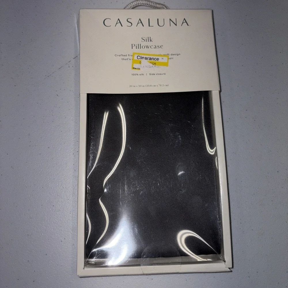 Casaluna Silk Pillowcase Standard Grey 100% Silk Side Closure 20x30