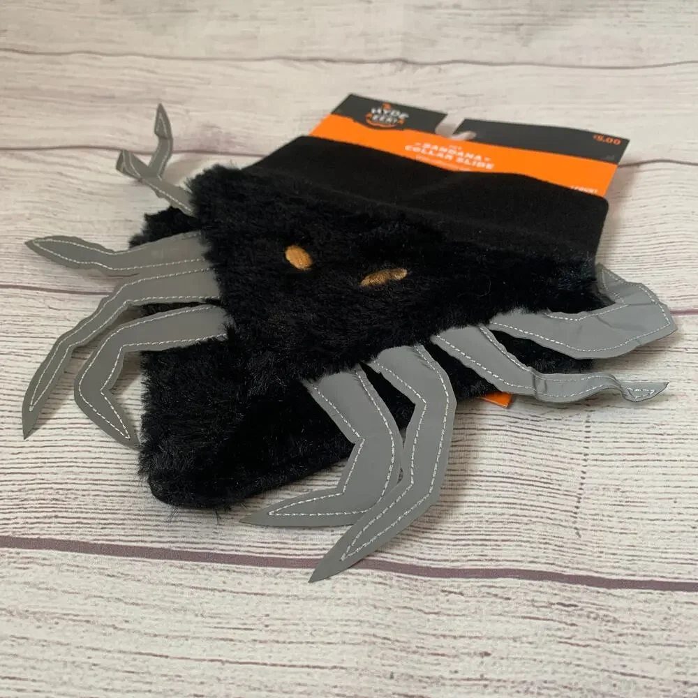 Hyde & Eek! Pet Halloween Spider Costume Collar Slide Bandana Faux Fur