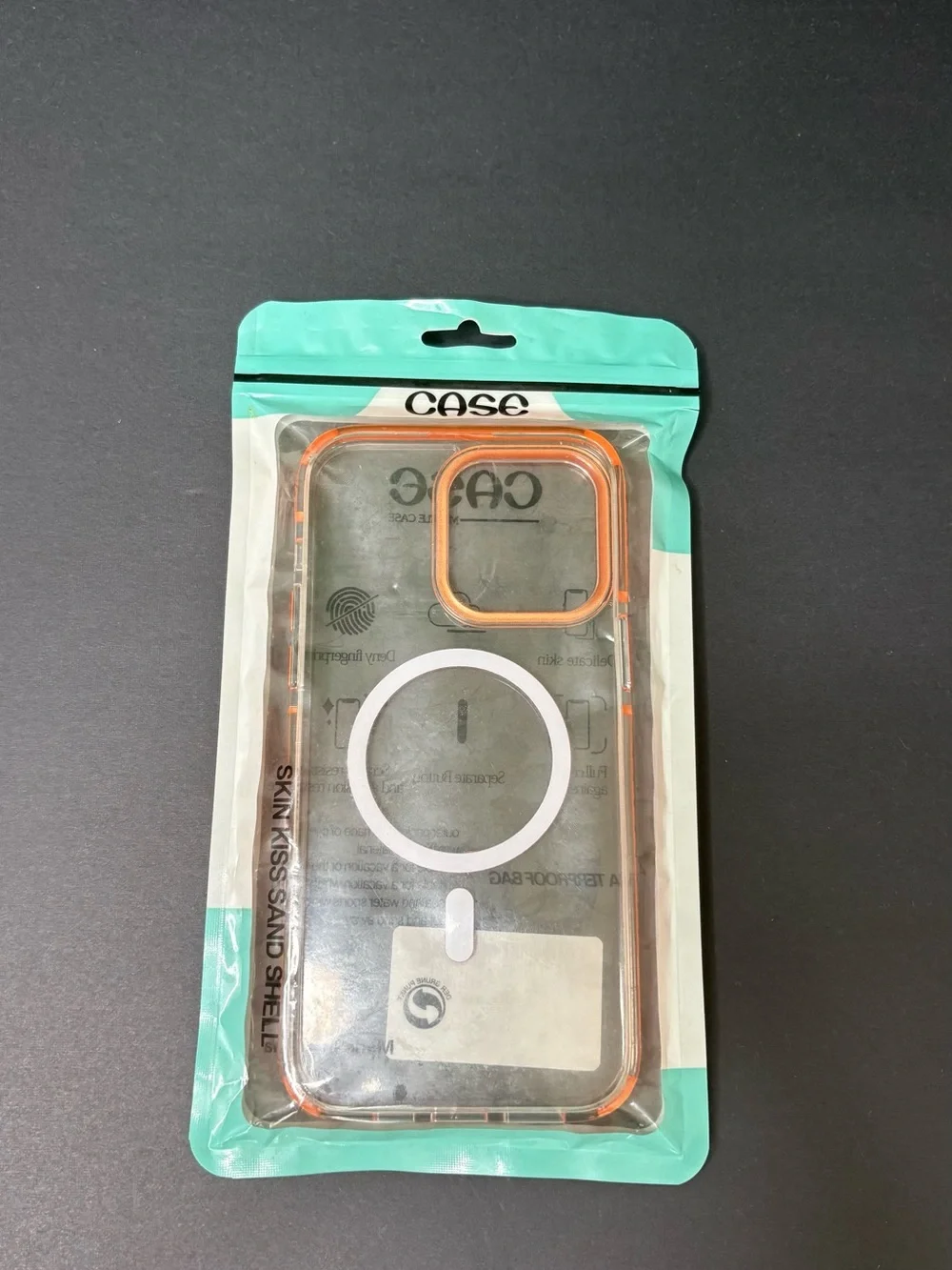 Clear Protective Phone with Orange Trim - Brand