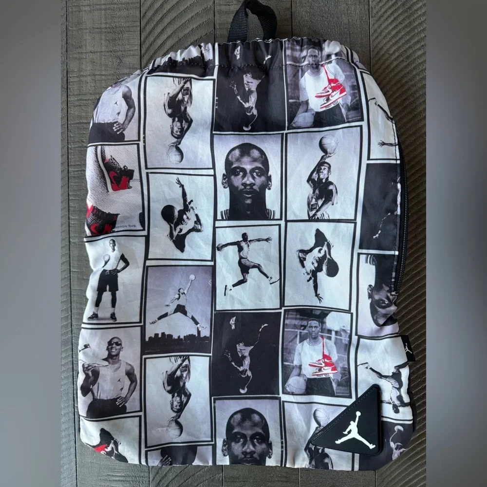 Jordan Jumpman Classics Daypack Black & White Graphic Drawstring Bag