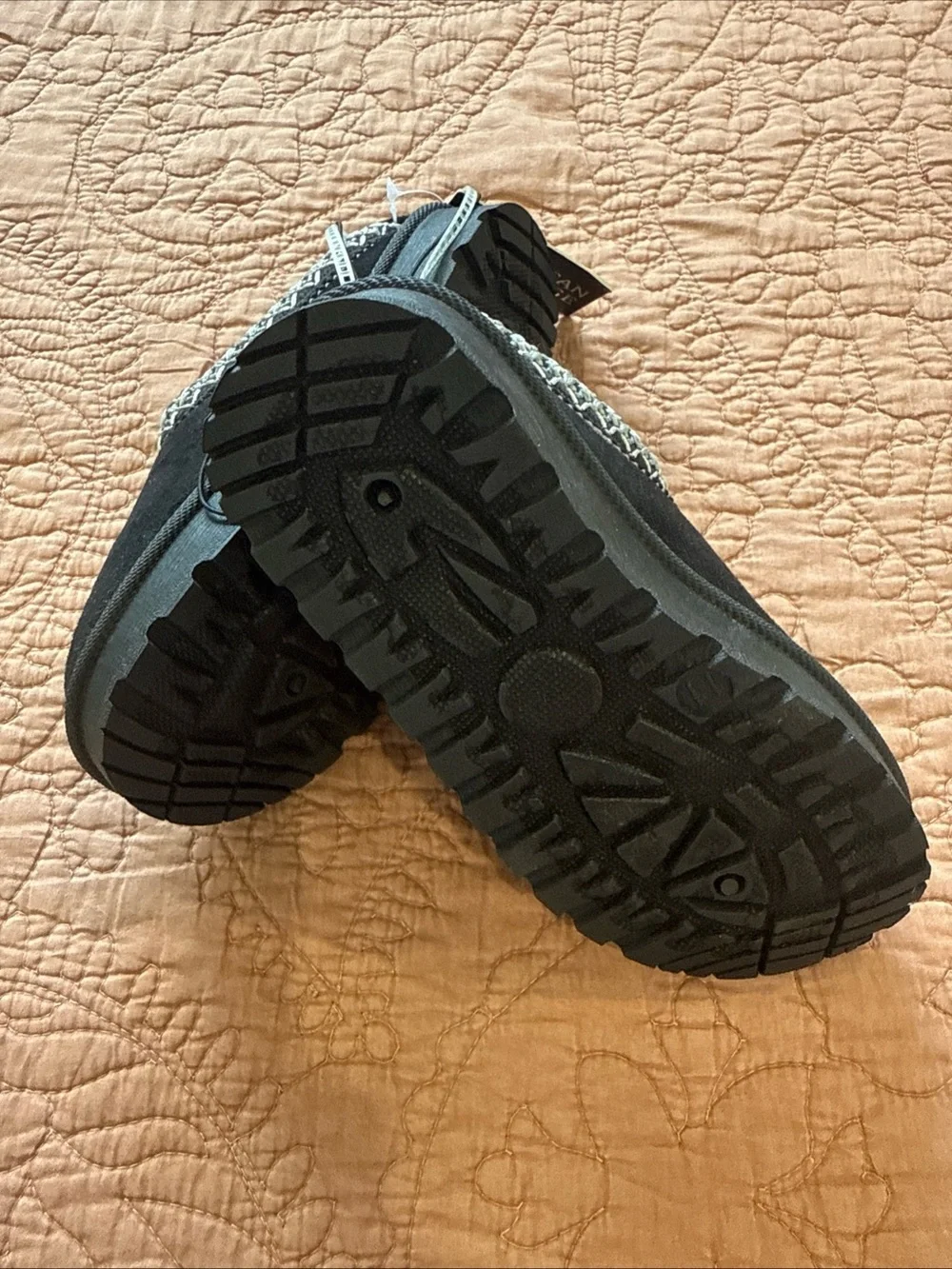American Exchange Kids Black Slip-On Clog with Silver Braided Trim
