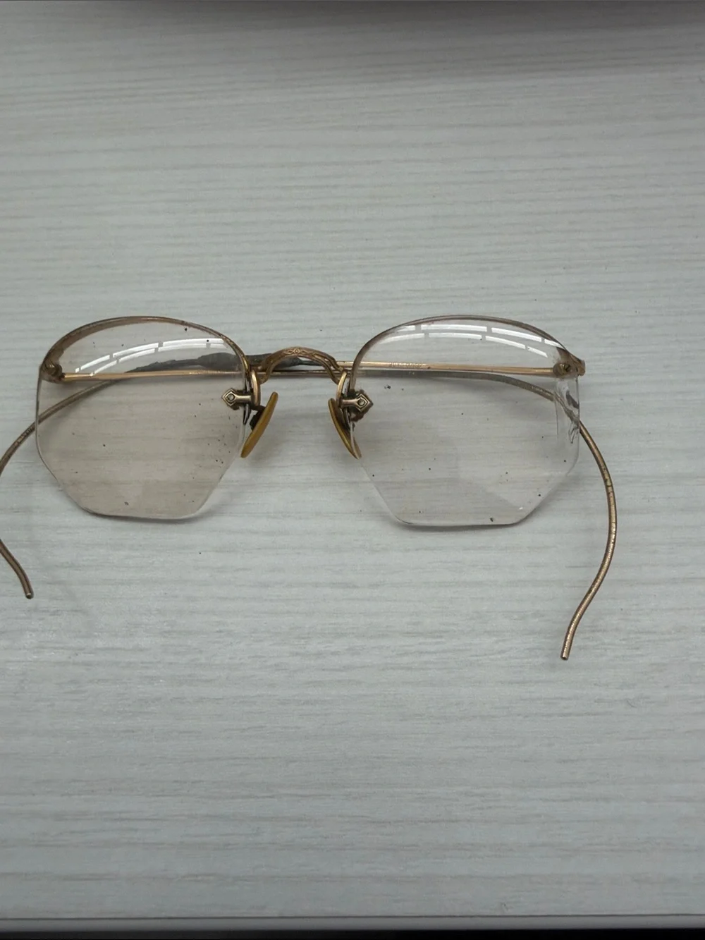 12K Gold Filled Rim Rimless Octagonal Eyeglasses