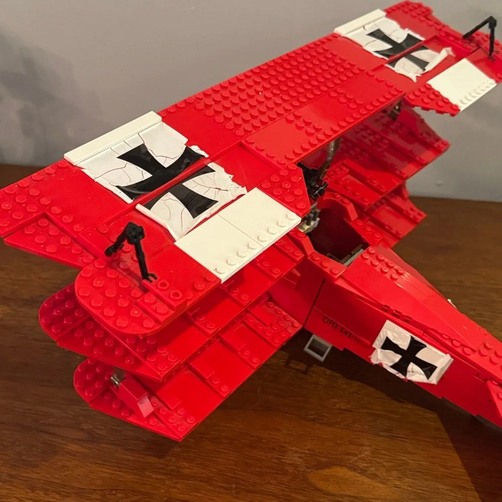 LEGO 10024 Red Baron Fokker Triplane Building Set Complete w/ Sticker Wear