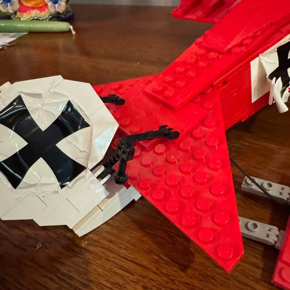 LEGO 10024 Red Baron Fokker Triplane Building Set Complete w/ Sticker Wear
