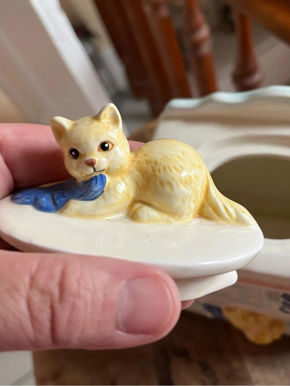 Ceramic Teapot with Playful Kitten - cat lovers teapot