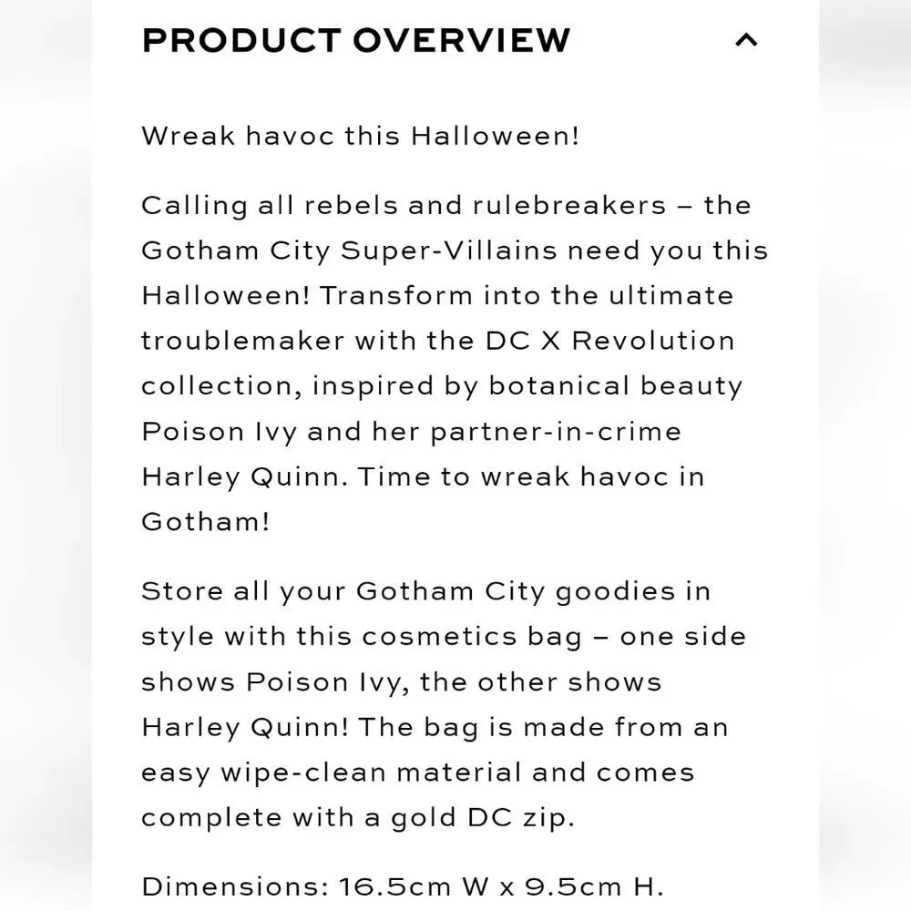 Revolution‎ Beauty X DC Gotham City Cosmetic Bag