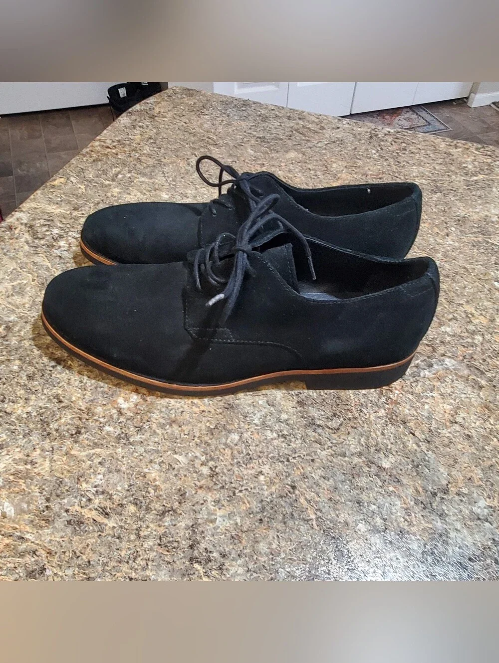 CALVIN KLEIN FAUSTINO SUEDE BLACK OXFORD SHOES. MEN S, 9. NEWER