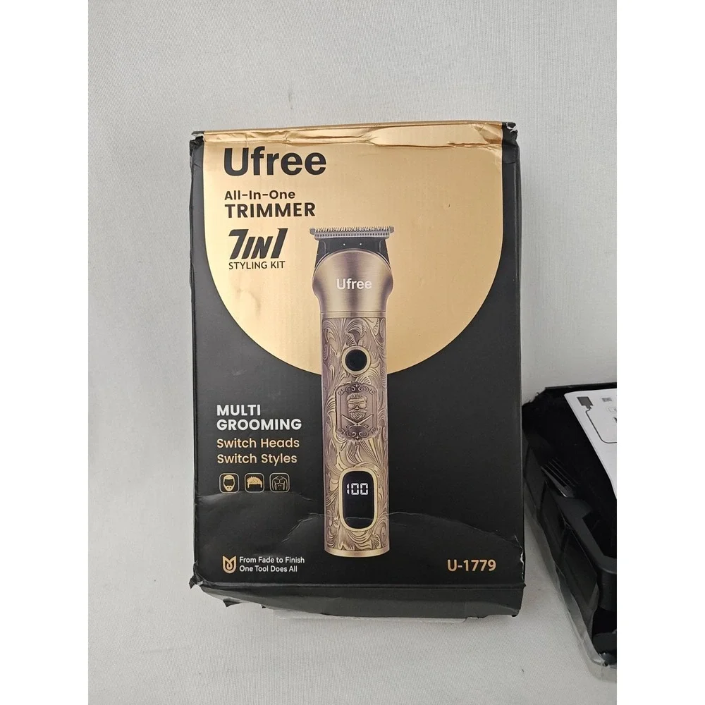 Open box New Black Ufree Beard Trimmer‎ Men Cordless Electric Razor U-1779