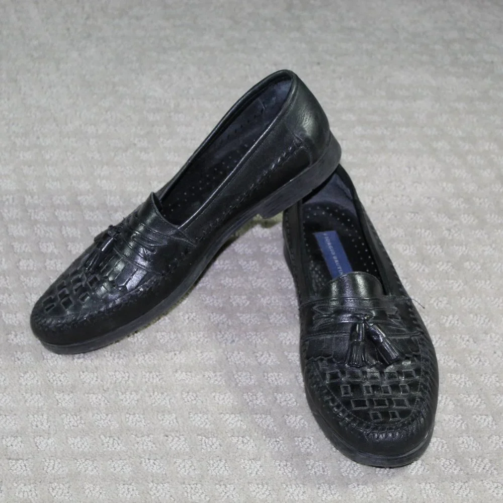 Georgio Brutini Black Men's Kiltie Basket Weave Tassel Loafers Shoes 11 M