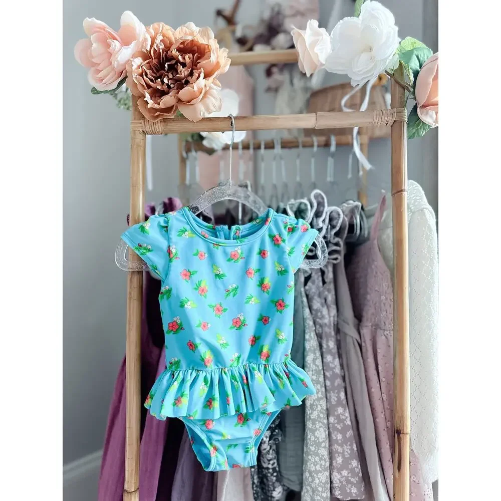 EUC Baby Gap Floral Peplum Boho Swimsuit 0-6mths