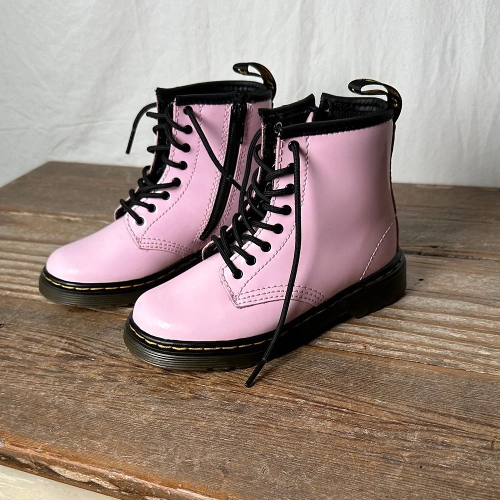 Dr. Martens Pink Kids Lace-Up Boots