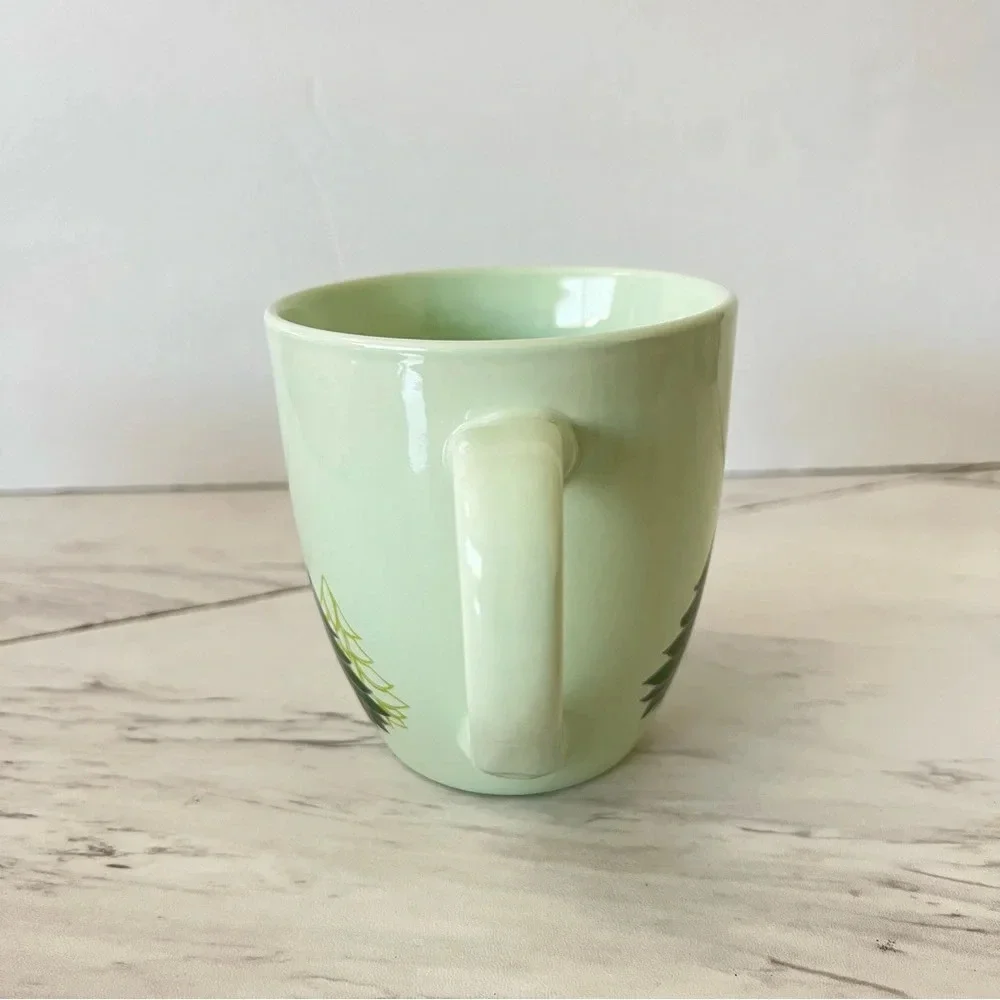 Starbucks Coffee Mug 16 oz. 2020 Holiday Christmas Pine Trees Green Pistachio