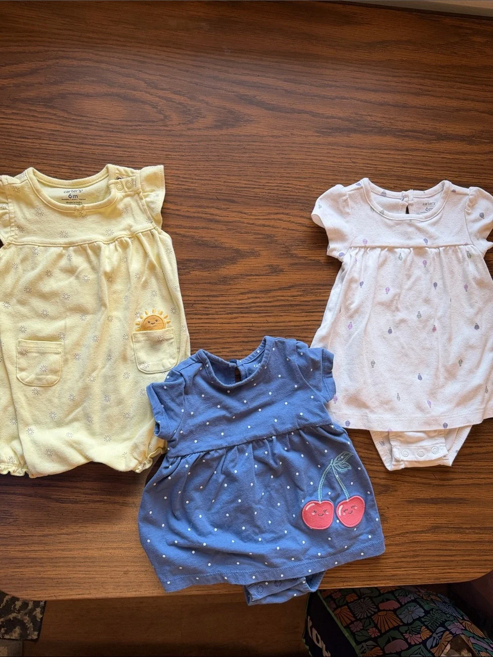 Carter's Soft Yellow Sun Pocket Baby Romper