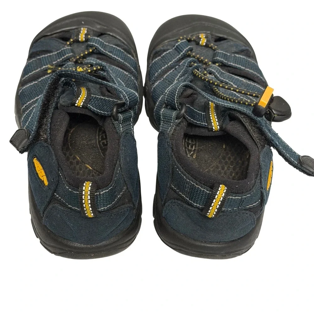 Keen Newport H2 Kids Sport Sandals Navy Blue Yellow Waterproof Size 1 US 13 UK
