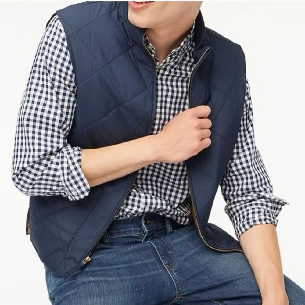 J. Crew Quilted Navy Walker Puffer Vest Size XL