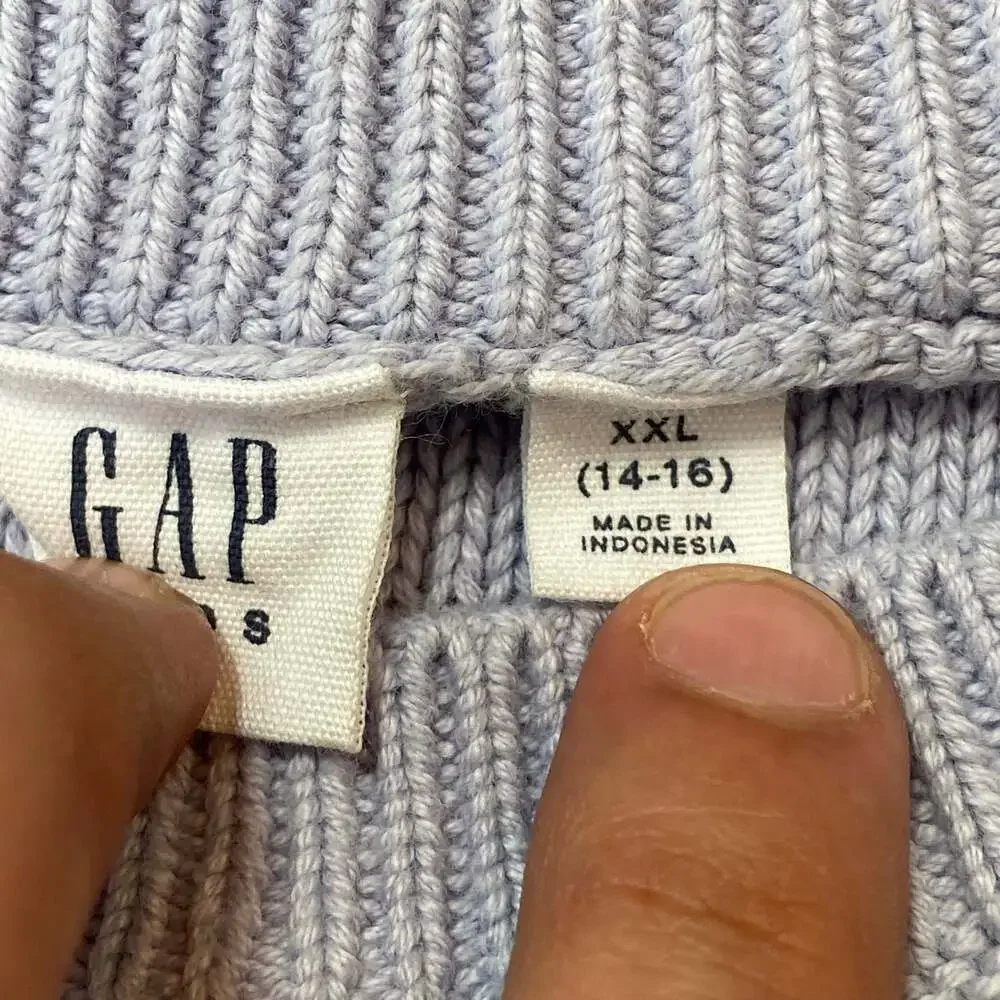 GAP Girls Cable Knit Crewneck Pullover Sweater Light Purple XXL (14-16)