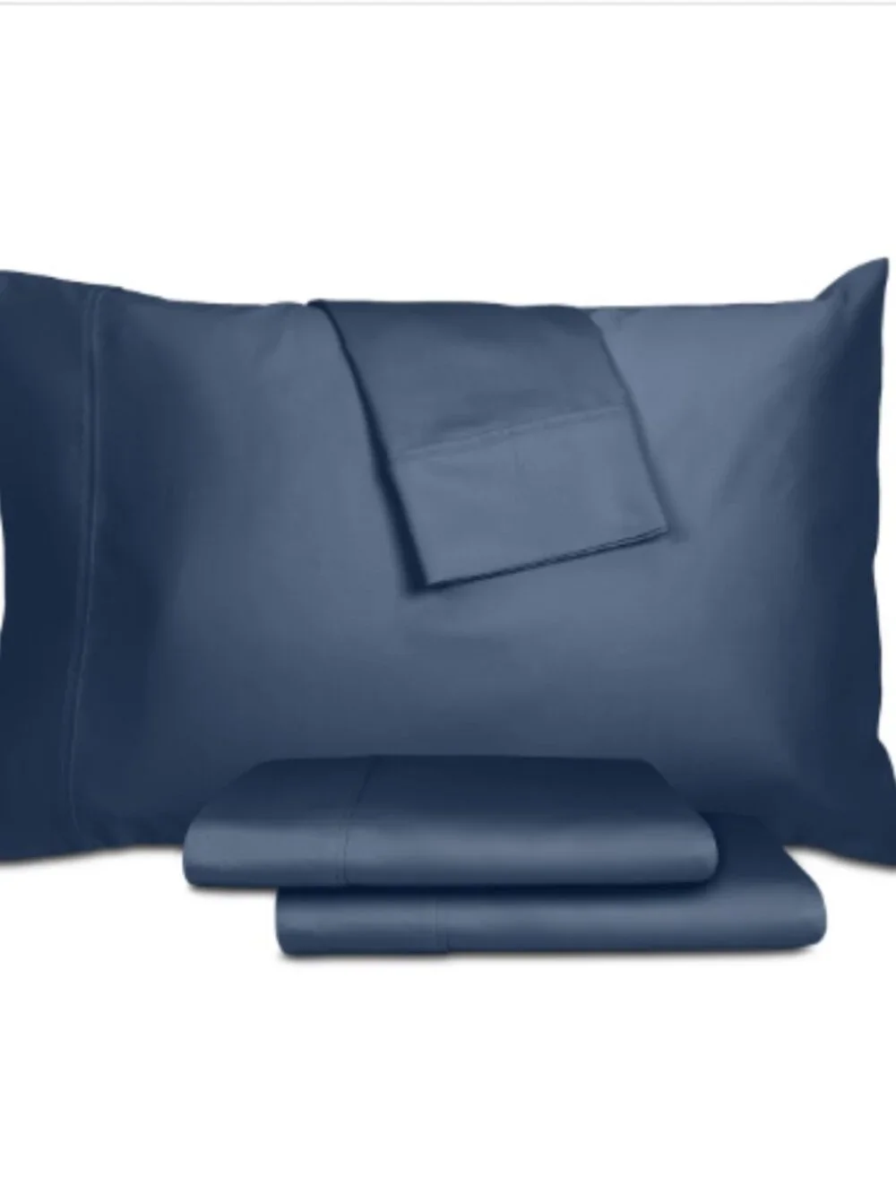Aq Textiles Percale Solid 4-Pc. Sheet Set, Queen - Navy