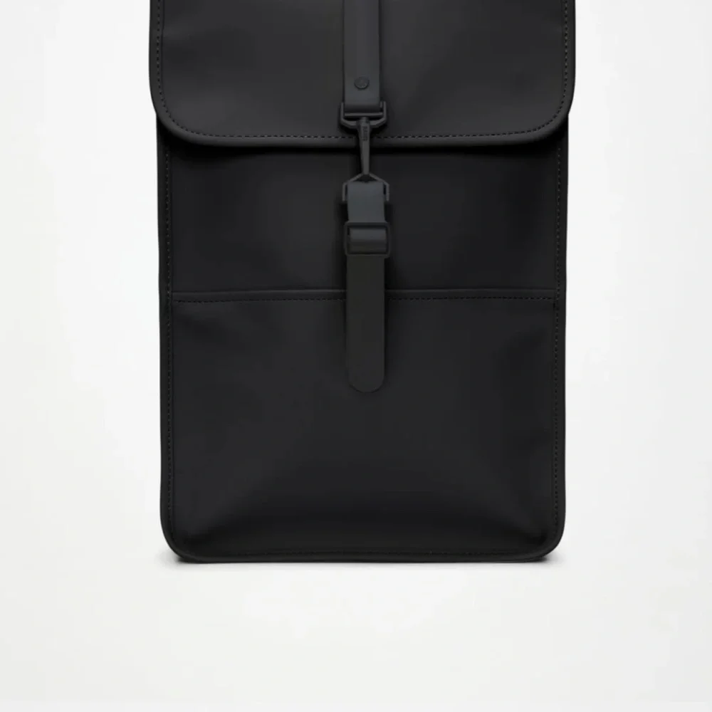 RAINS Backpack Black Waterproof Laptop Bag for Men and Women, Work Bag