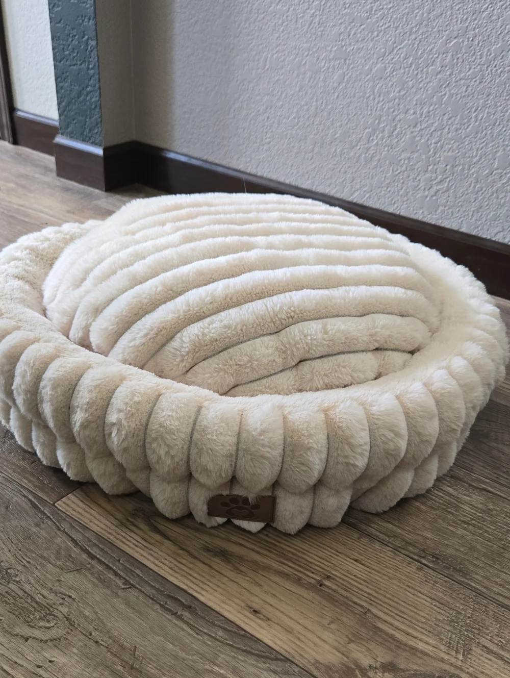 Plush Cream Pet Bed