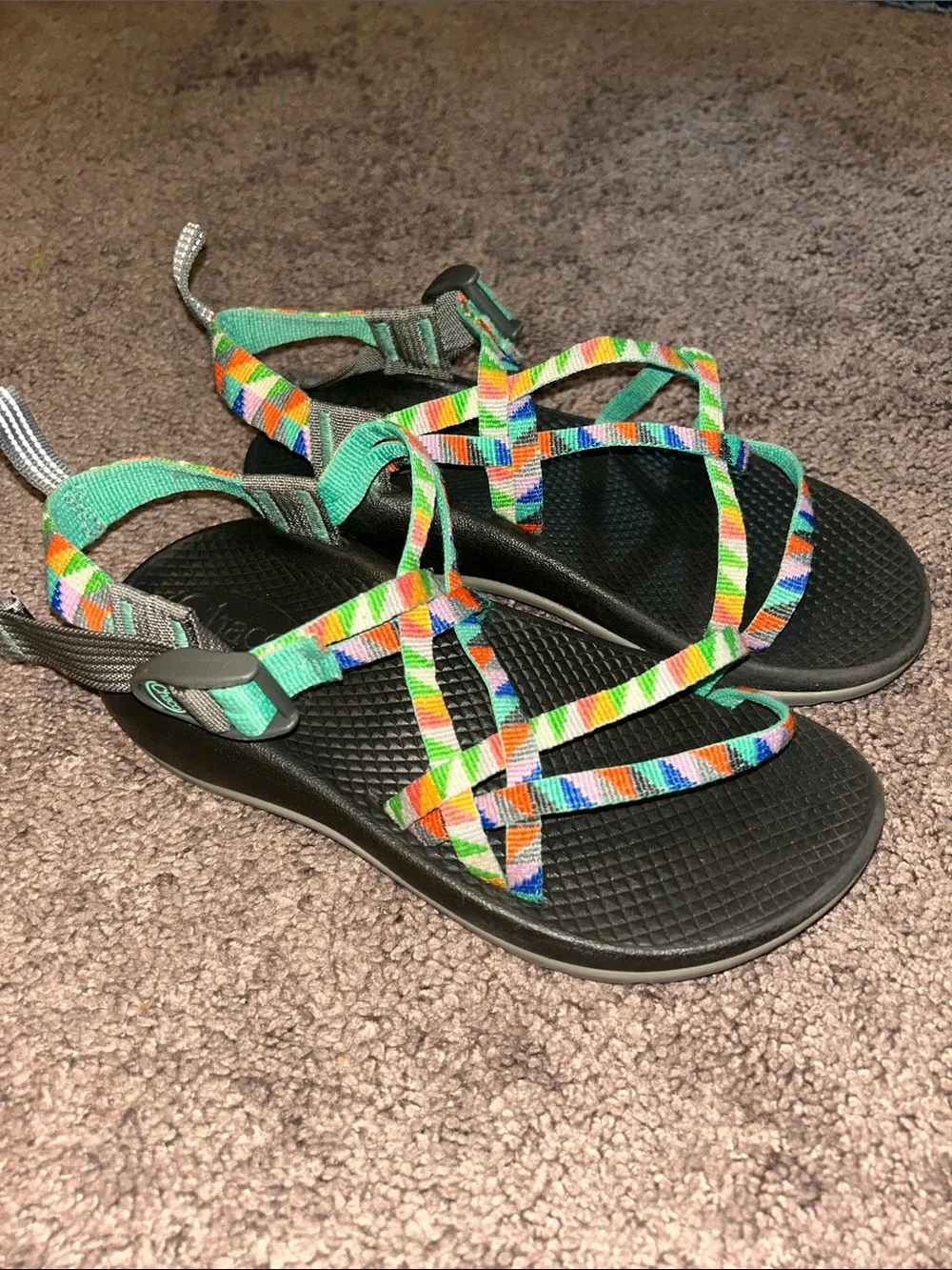 Chaco Camper Turquoise Multicolor Youth Sandal Strap Shoes J180234 Unisex Size 3