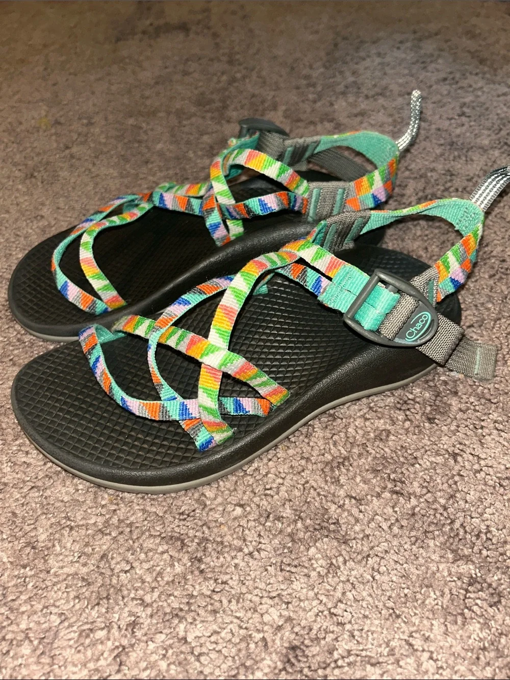 Chaco Camper Turquoise Multicolor Youth Sandal Strap Shoes J180234 Unisex Size 3