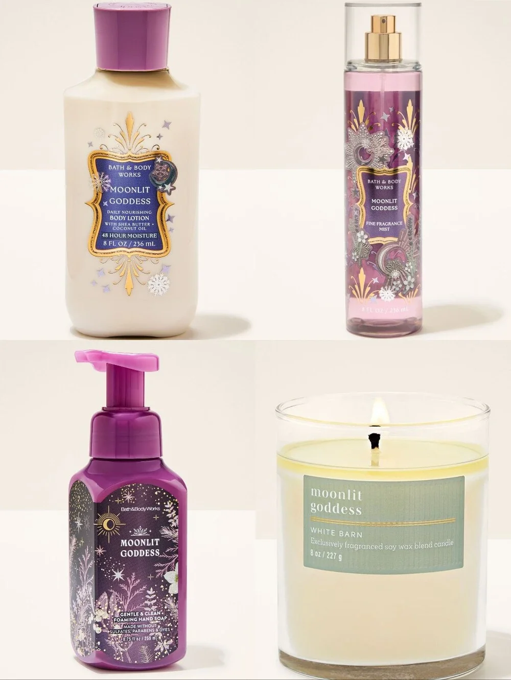 Bath & Body Works Moonlit Goddess 4 Piece Fragrance Collection Set New RARE