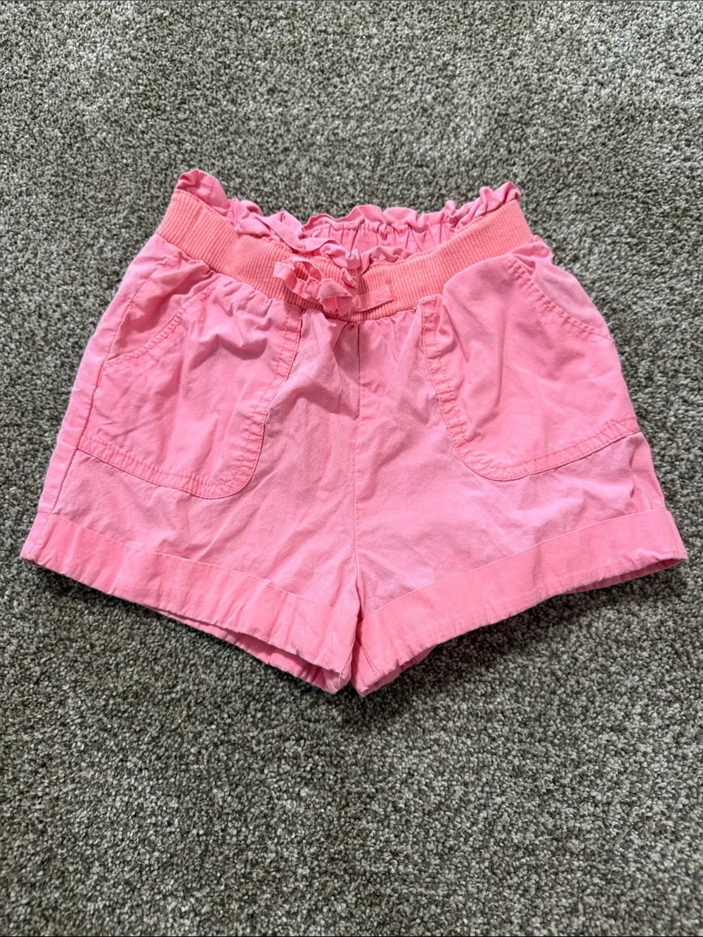 GAP Pink Paperbag-Waist Girls' Shorts with Front Pockets