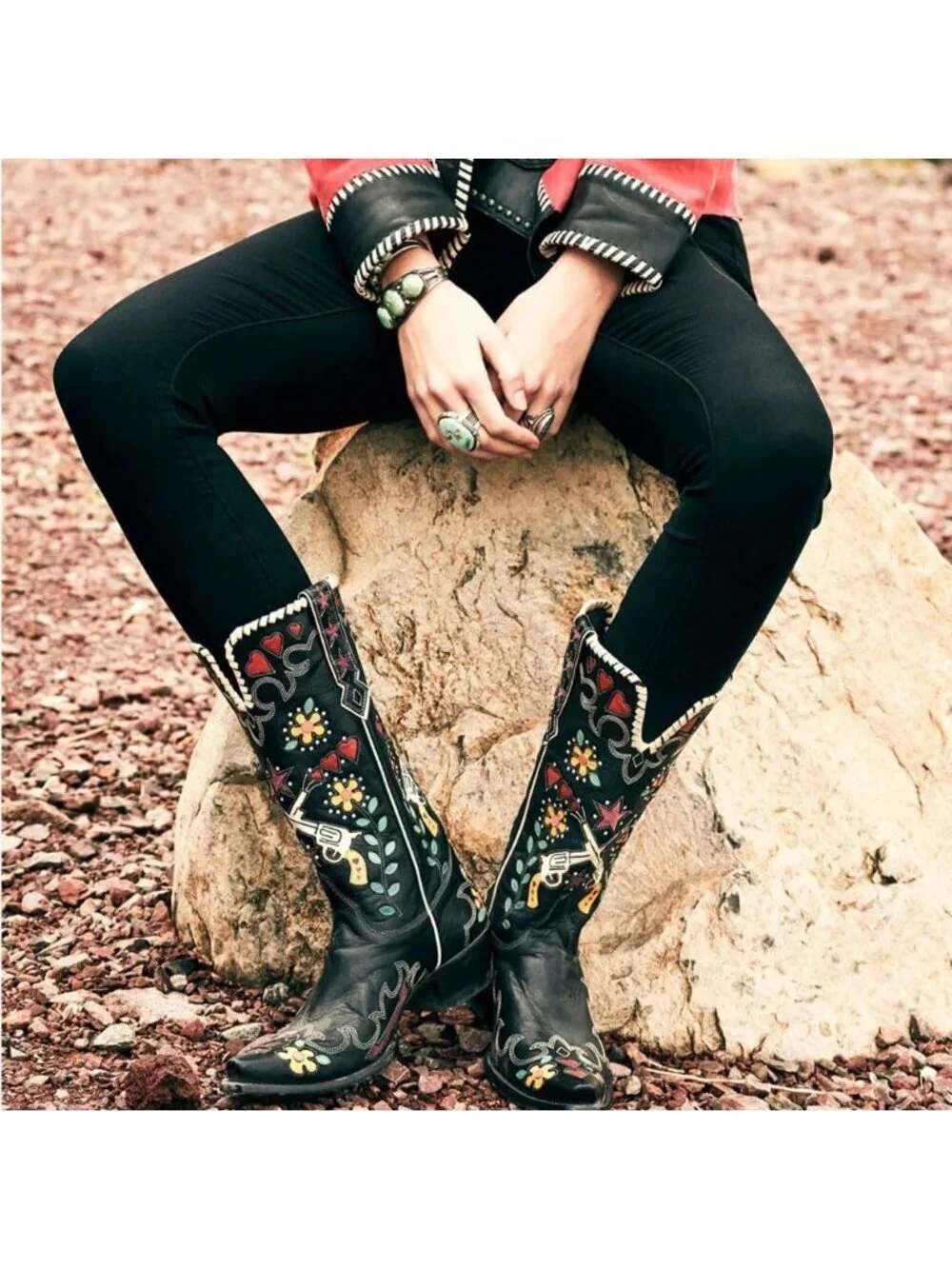 N/A embroidered cowgirl