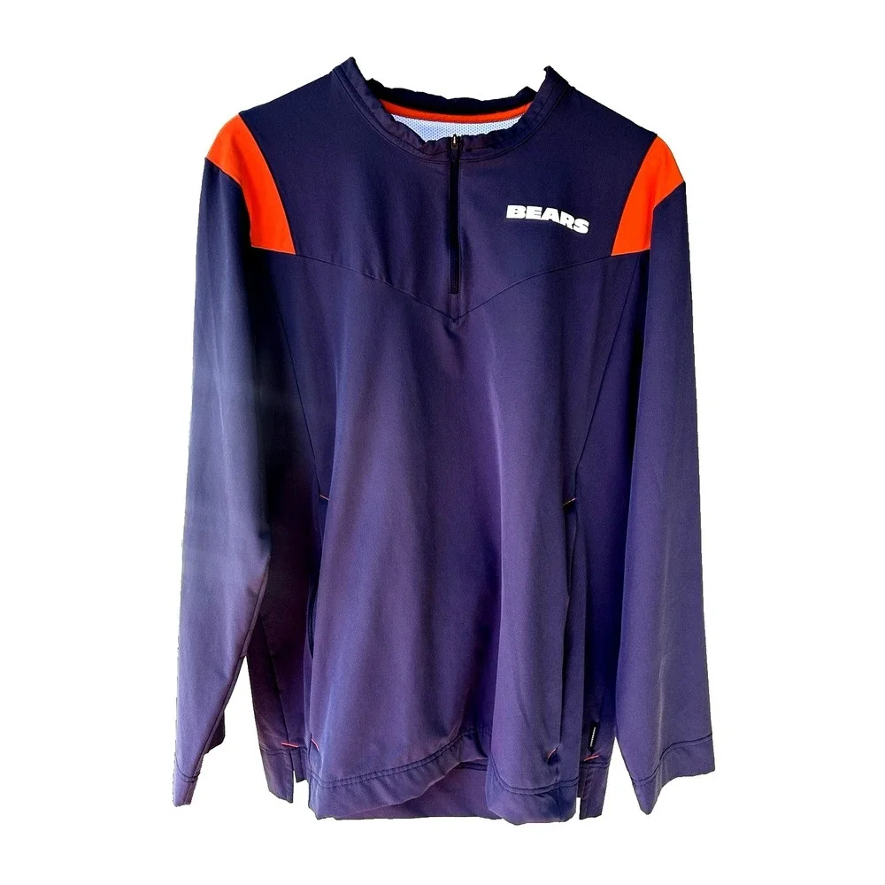Chicago Bears Nike NFL 1/4 Pullover Zip Vented Athletic Size L