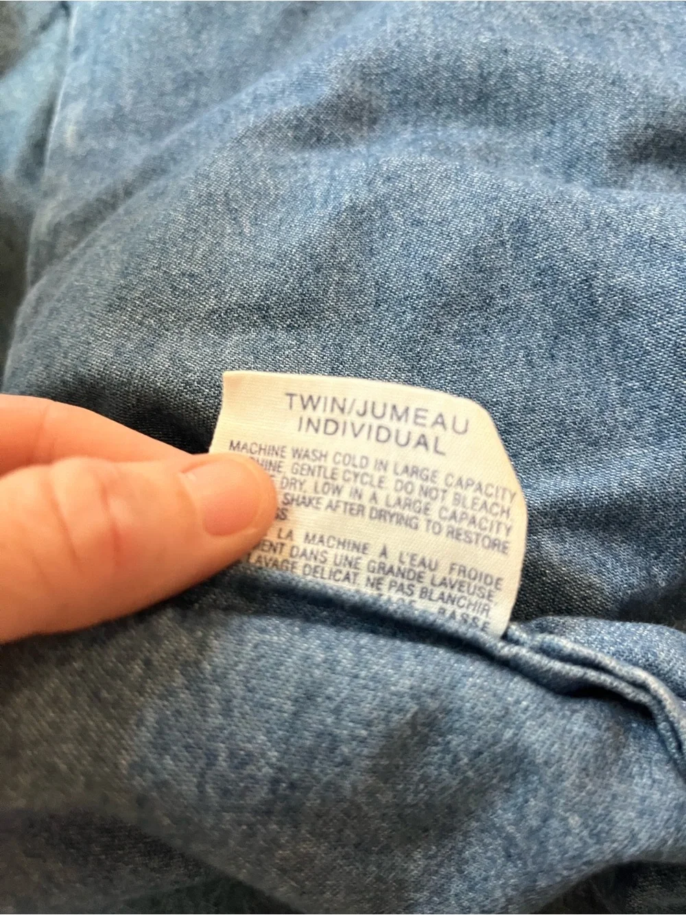 Ralph Lauren Vintage 1990s Flag Tag Blue Denim twin Quilted Comforter